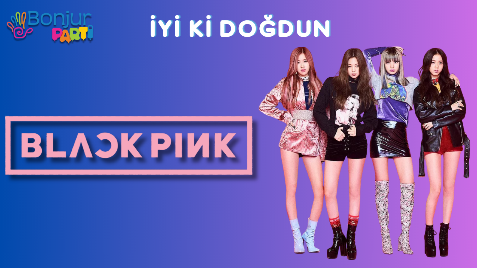 BLACKPINK and K-Pop themed birthday screen design at Bonjur Party House